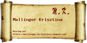 Mellinger Krisztina névjegykártya